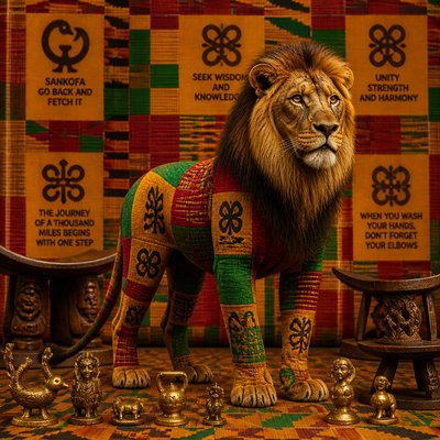 animal standing in natural pose — Ghanaian Art Style