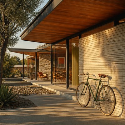 bicyle resting against a wall