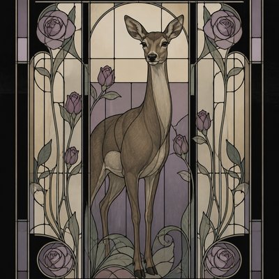 animal standing in natural pose — Glasgow Style Art Nouveau