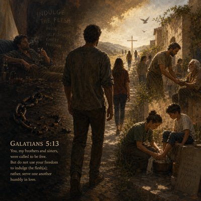 Galatians 5:13
"You, my brothers and sisters, were called to be free. But do not use your freedom to indulge the flesh[a]; rather, serve one another humbly in love." 
