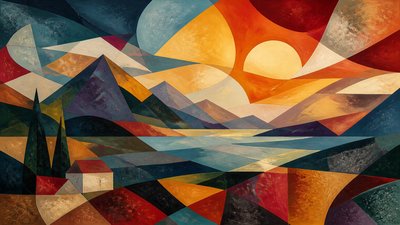 sweeping panoramic landscape with a dramatic sky