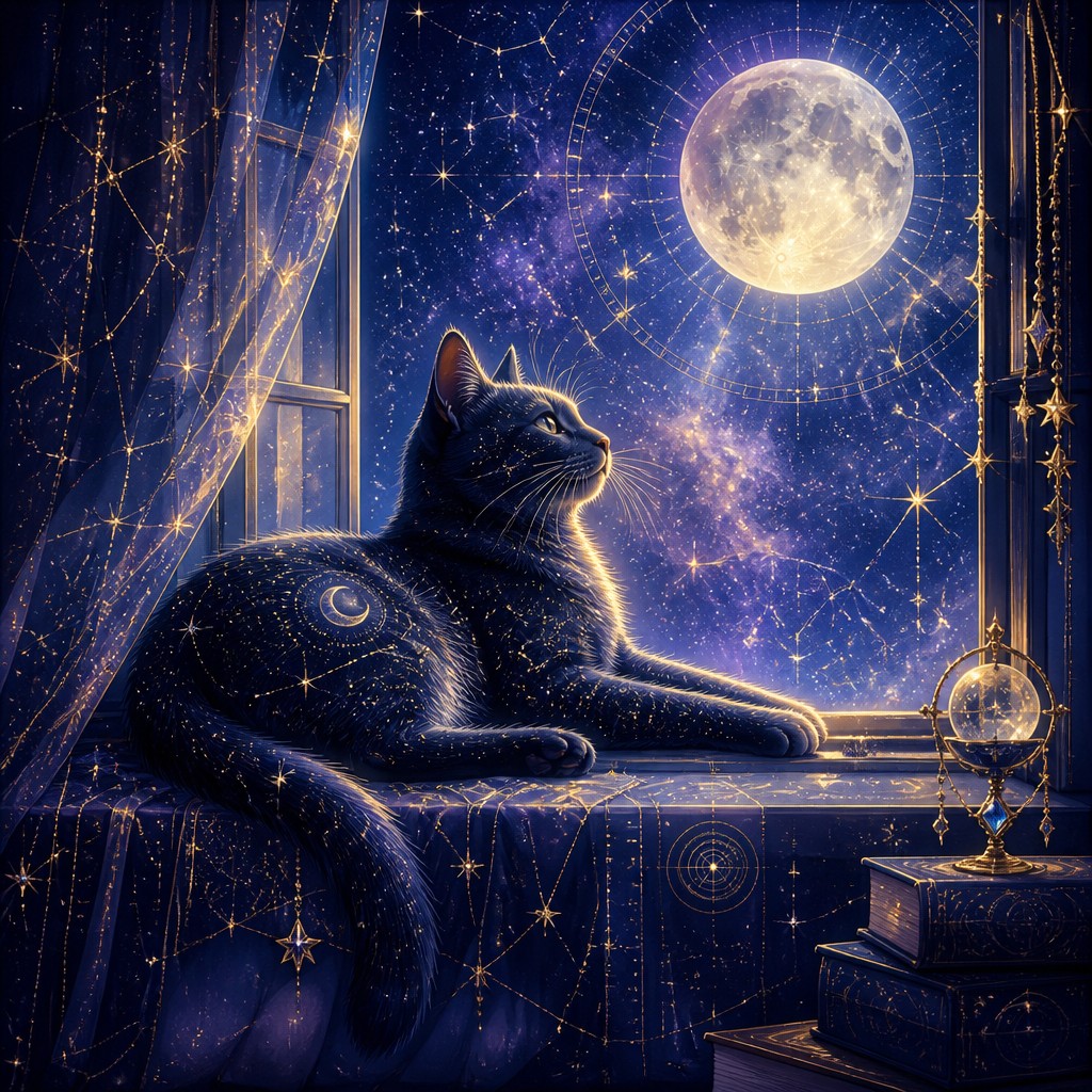 a cat lounging in a sunlit window — Celestial Aesthetic