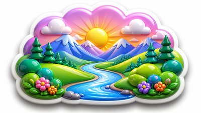 a vast valley with a river winding toward distant mountains at sunrise, no people, no text