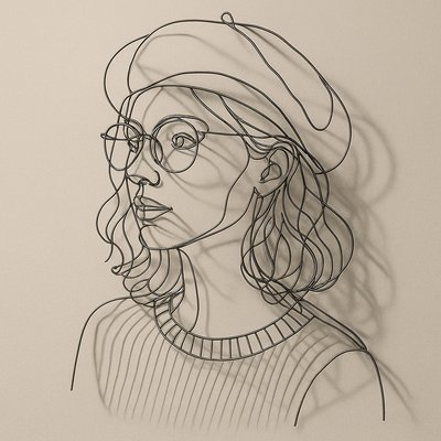 Contemporary Wire Sculpture Art Style Style Transfer Example