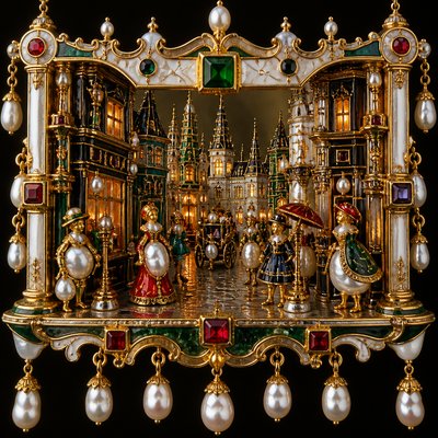 urban street with city activity — Renaissance Jewelry Design