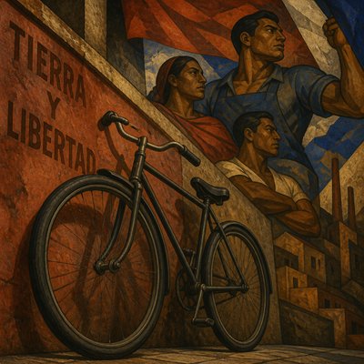 bicyle resting against a wall