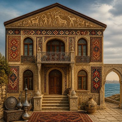 house with front view — Azerbaijani Art Style