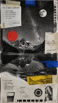 a tranquil mountain lake beneath a starry night sky, no people, no text