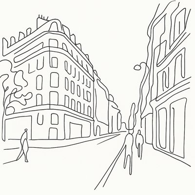 Minimalist Line Portrait Style Style Transfer Example