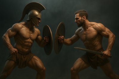 a couple of men standing next to each other