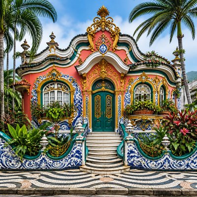house with front view — Brazilian Art Style