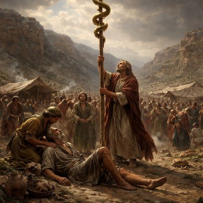 “And Moses made a serpent of brass, and put it upon a pole, and it came to pass, that if a serpent had bitten any man, when he beheld the serpent of brass, he lived.” (Numbers 21:9, KJV)
