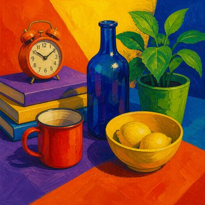 still life with everyday objects