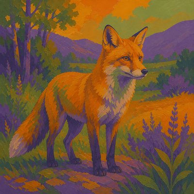 animal standing in natural pose — Secondary Colors Art Style