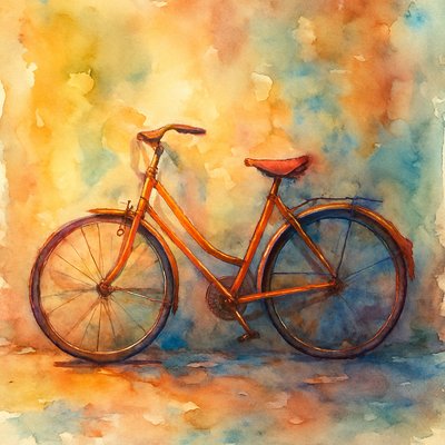 bicyle resting against a wall
