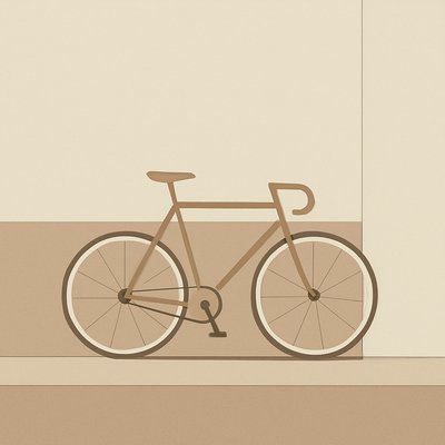 bicyle resting against a wall