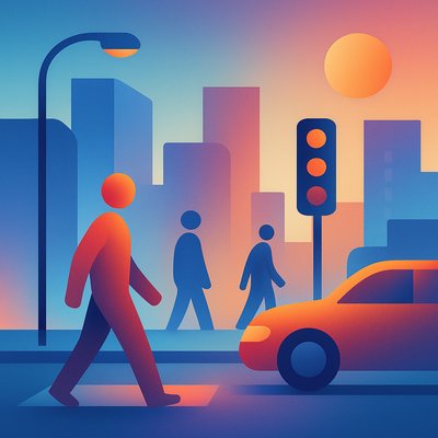 urban street with city activity