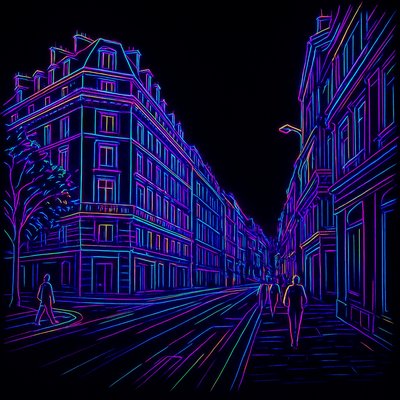 Neon Outline Style Style Transfer Example