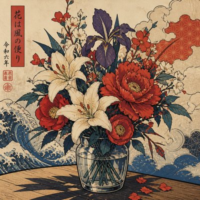 bouquet of flowers in a glass vase