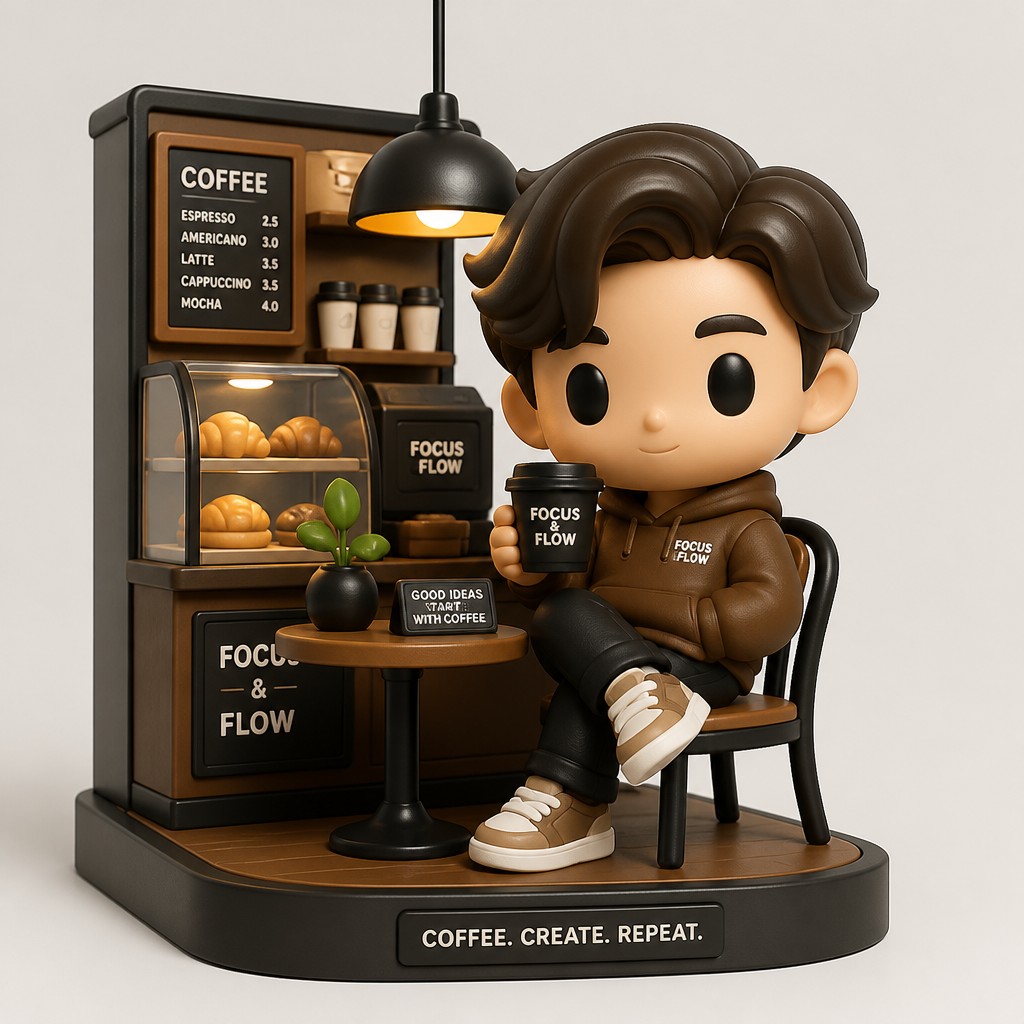 cozy cafe interior with warm lighting