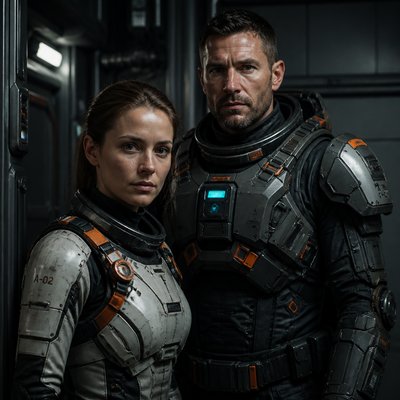 portrait of two people together — Hard Sci-Fi Art