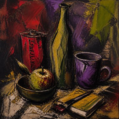 still life with everyday objects — Expressionist Portrait Style