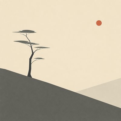 a tree in nature — Minimalist Abstract Art Style