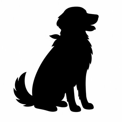 portrait of a golden retriever wearing a blue bandana, warm plain backdrop, no text
