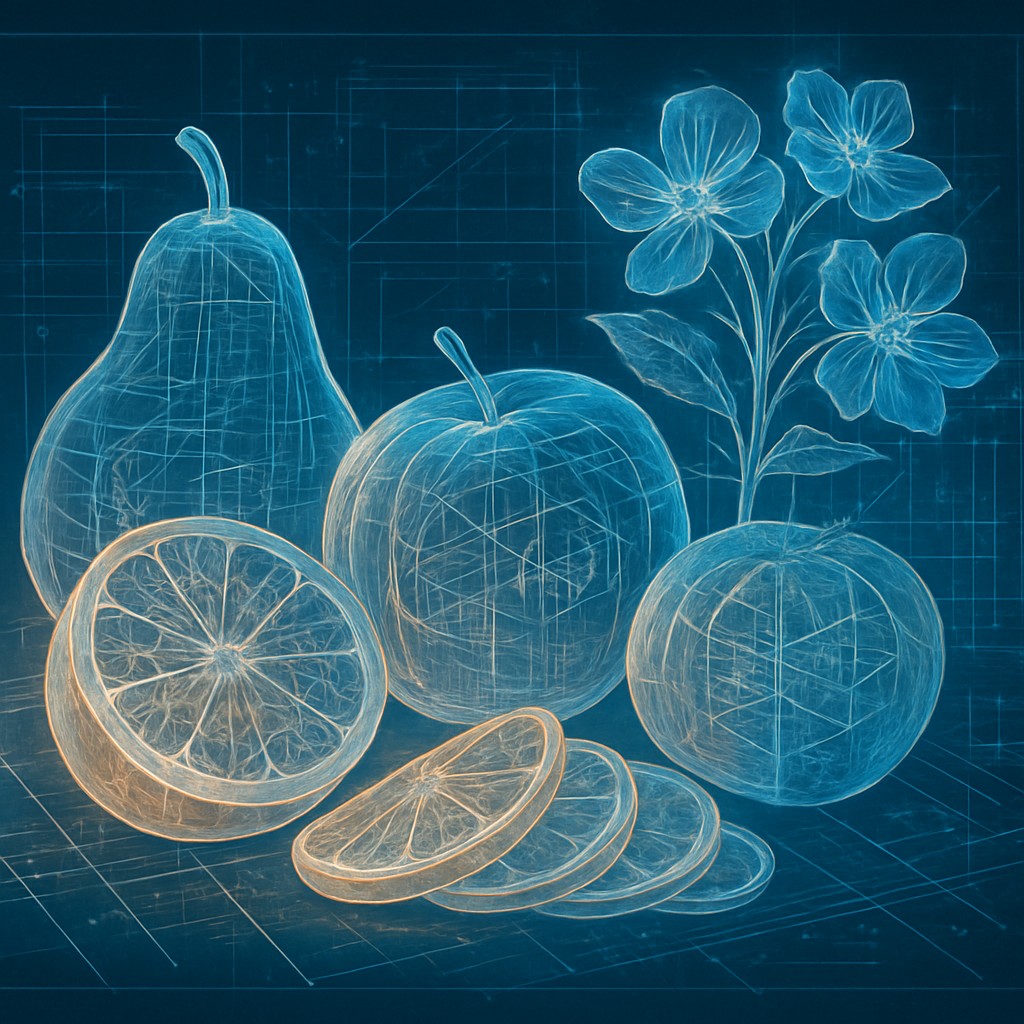 still life arrangement of fruits and flowers