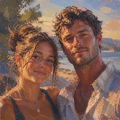 portrait of two people together