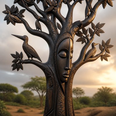 a tree in nature — Ivorian Art Style