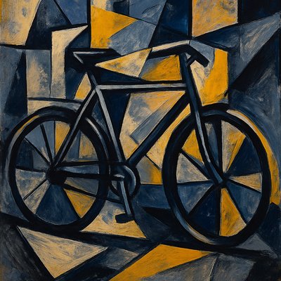 bicyle resting against a wall