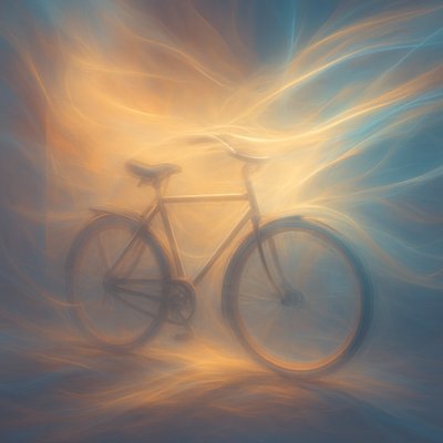bicyle resting against a wall