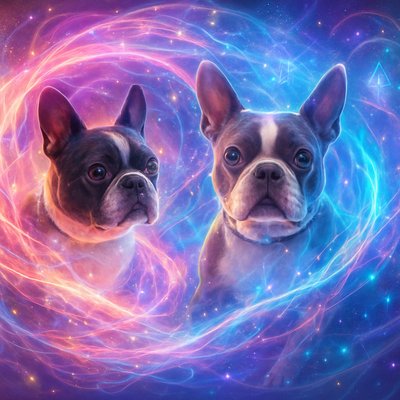 a couple of dogs sitting next to each other