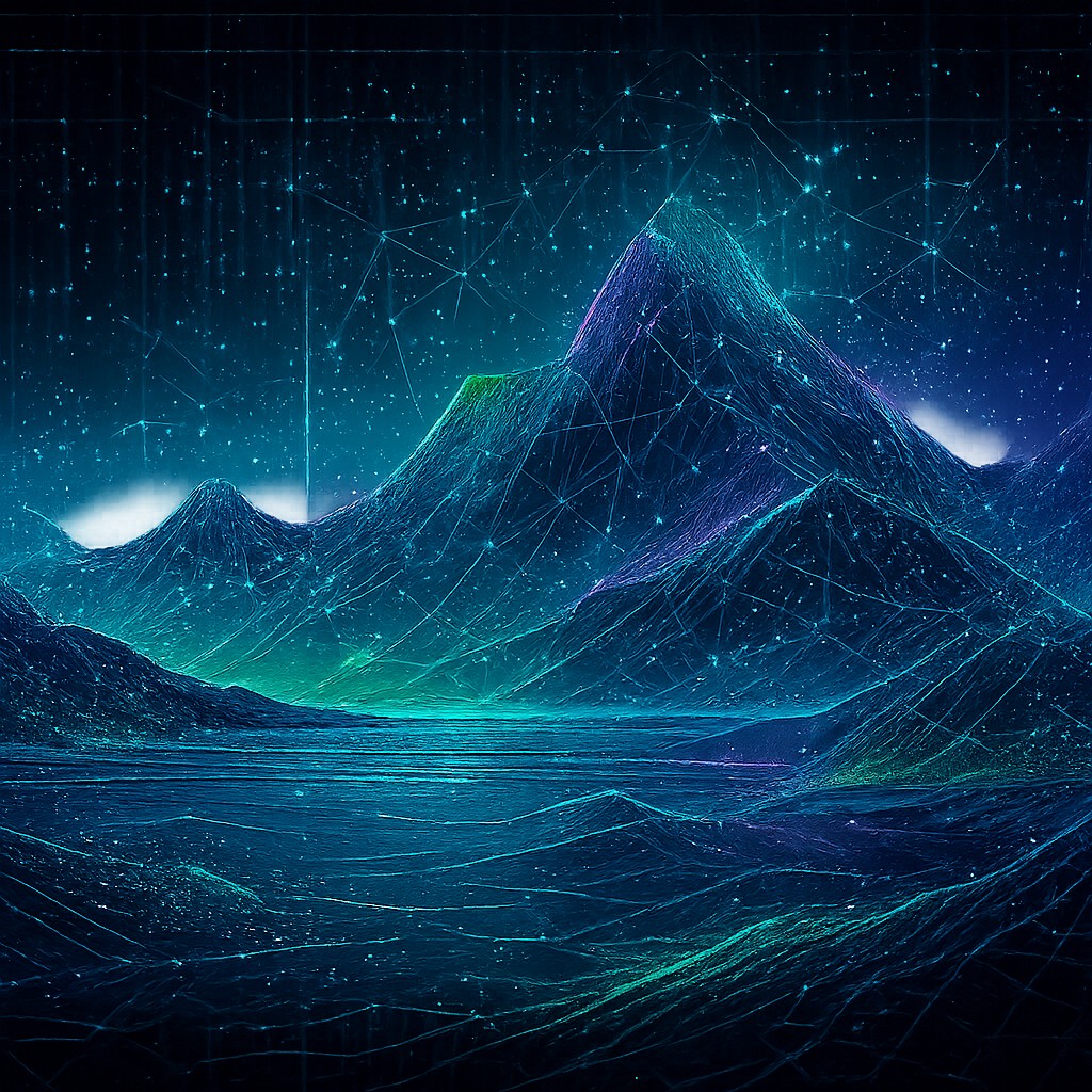 serene landscape with mountains and water
