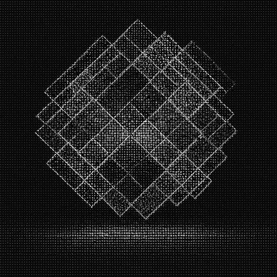 a black and white photo of a square pattern