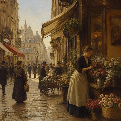 urban street with city activity
