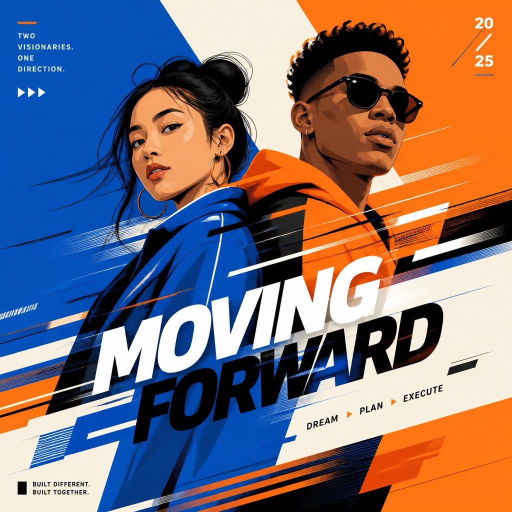 portrait of two people together — Motion Graphics Style