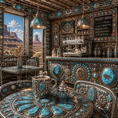 cozy cafe interior with warm lighting