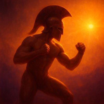 a painting of a man wearing a helmet and holding a light