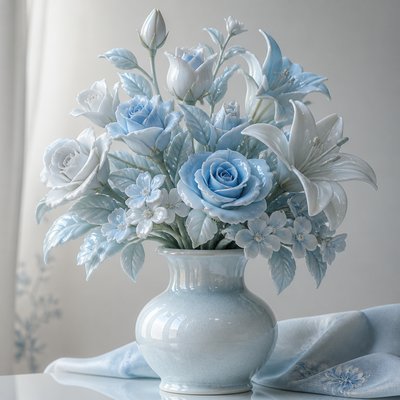 bouquet of flowers in a glass vase