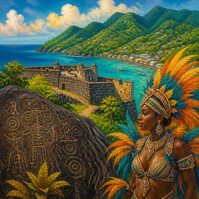 wide landscape with natural scenery — Saint Vincent Art Style