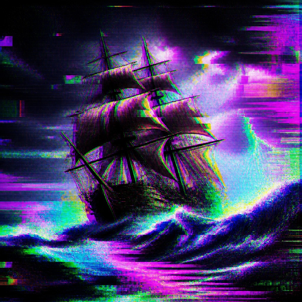 sailing ship on a stormy sea