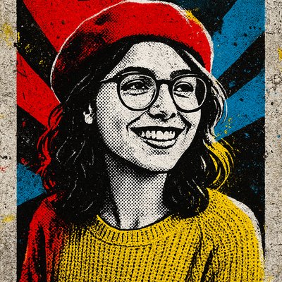 Stencil Street Art Style Style Transfer Example