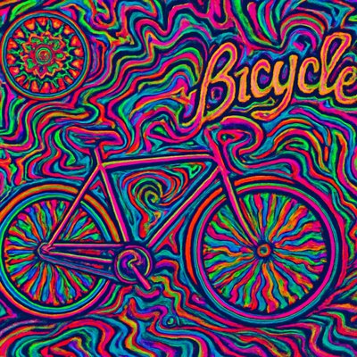 bicyle resting against a wall