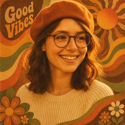 70s Retro Aesthetic Style Transfer Example