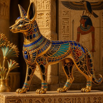 animal standing in natural pose — Egyptian Revival Jewelry Style