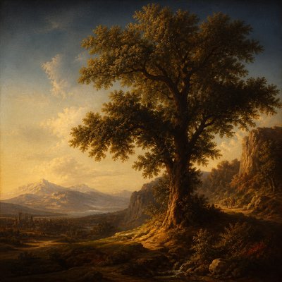 a tree in nature — Renaissance Art Style