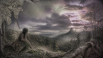sweeping panoramic landscape with a dramatic sky