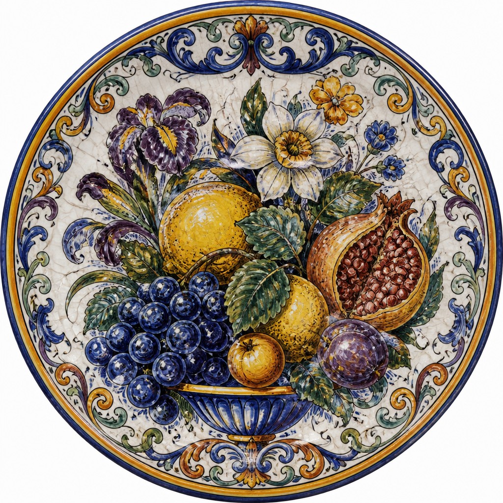 still life arrangement of fruits and flowers